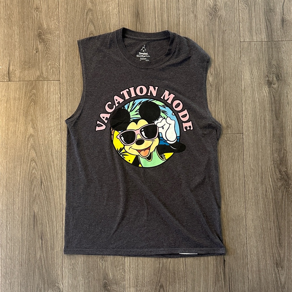 Disneyland Disney Mickey Charcoal Gray Vacation Mode Tank Top